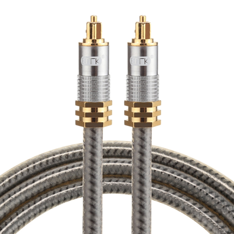 EMK YL-A 1m OD8.0mm cabeza de metal chapada en oro Toslink macho a macho Cable de audio óptico digital, Length: 1m