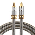 EMK YL-A 1m OD8.0mm cabeza de metal chapada en oro Toslink macho a macho Cable de audio óptico digital, Length: 1m