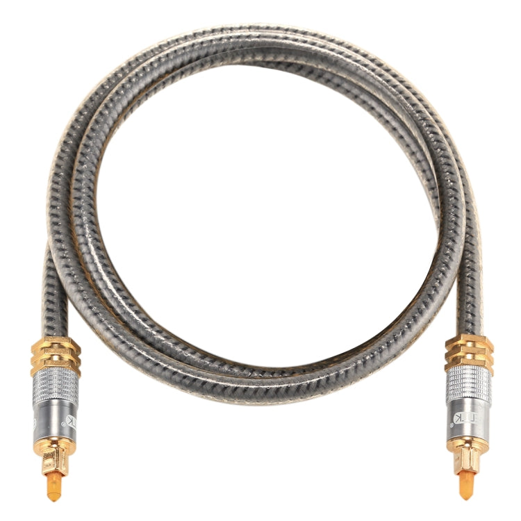 EMK YL-A 1m OD8.0mm cabeza de metal chapada en oro Toslink macho a macho Cable de audio óptico digital, Length: 1m