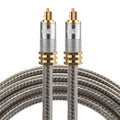 EMK YL-A 1,5 m OD8.0mm cabeza de metal chapada en oro Toslink macho a macho Cable de audio óptico digital, Length: 1.5m