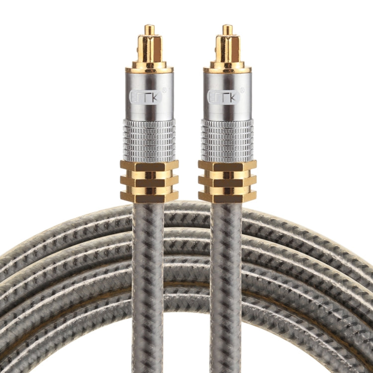 EMK YL-A 1,5 m OD8.0mm cabeza de metal chapada en oro Toslink macho a macho Cable de audio óptico digital, Length: 1.5m