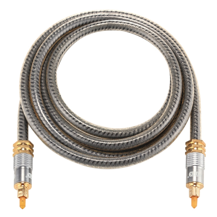 EMK YL-A 1,5 m OD8.0mm cabeza de metal chapada en oro Toslink macho a macho Cable de audio óptico digital, Length: 1.5m