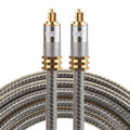 EMK YL-A 2m OD8.0mm Cable de audio óptico digital con cabeza de metal chapado en oro Toslink macho a macho, Length: 2m