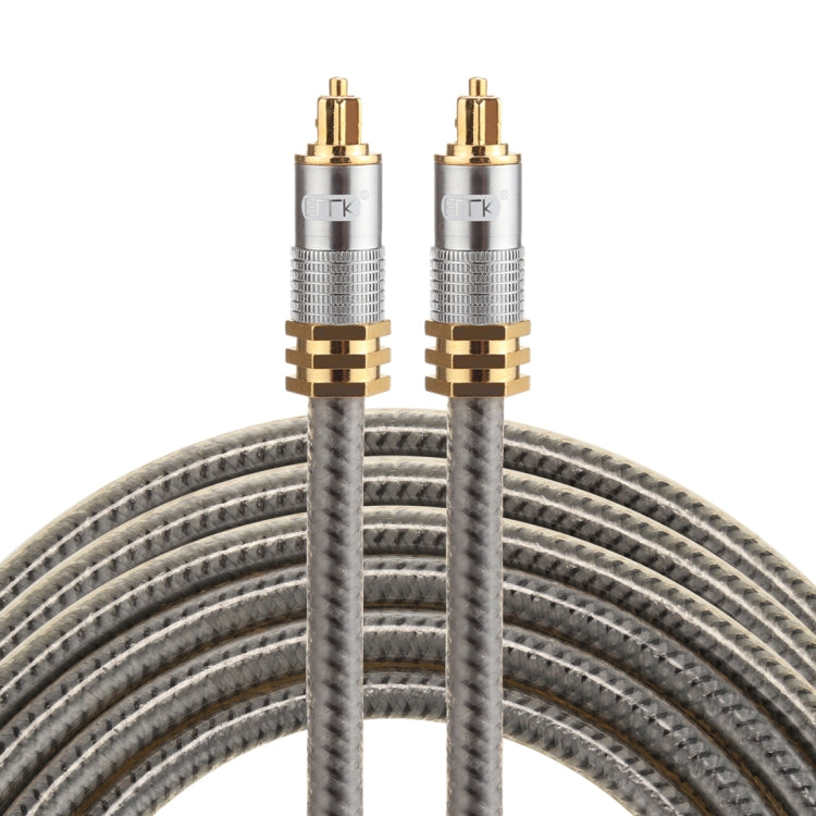 EMK YL-A 3m OD8.0mm Cable de audio óptico digital con cabeza de metal chapado en oro Toslink macho a macho, Length: 3m