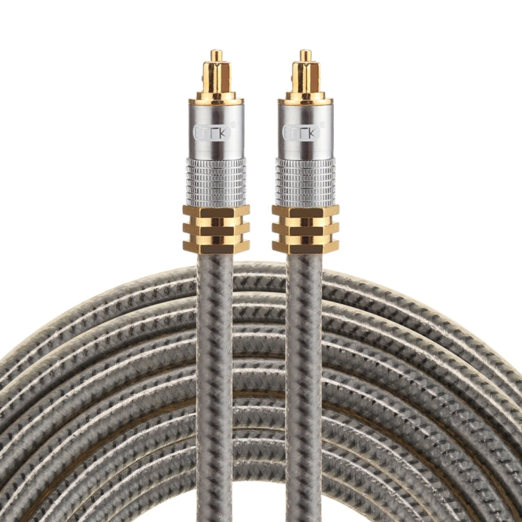 EMK YL-A 5m OD8.0mm Cable de audio óptico digital con cabeza de metal chapado en oro Toslink macho a macho, Length: 5m