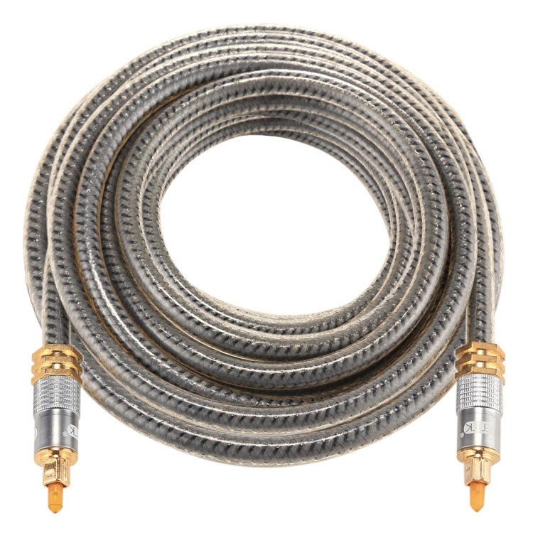 EMK YL-A 5m OD8.0mm Cable de audio óptico digital con cabeza de metal chapado en oro Toslink macho a macho, Length: 5m