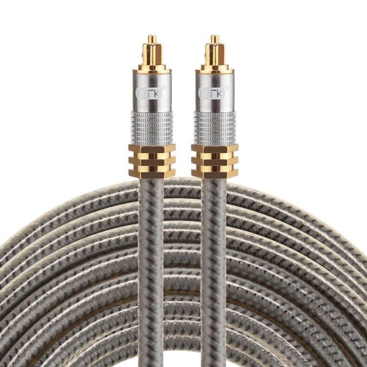 EMK YL-A 8m OD8.0mm Cable de audio óptico digital con cabeza de metal chapado en oro Toslink macho a macho, Length: 8m