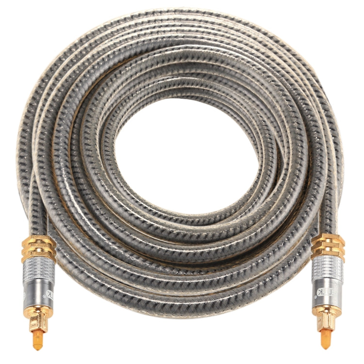 EMK YL-A 8m OD8.0mm Cable de audio óptico digital con cabeza de metal chapado en oro Toslink macho a macho, Length: 8m
