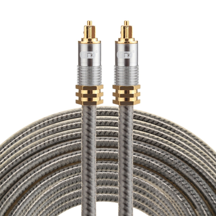 EMK YL-A 10m OD8.0mm cabeza de metal chapada en oro Toslink macho a macho Cable de audio óptico digital, Length: 10m