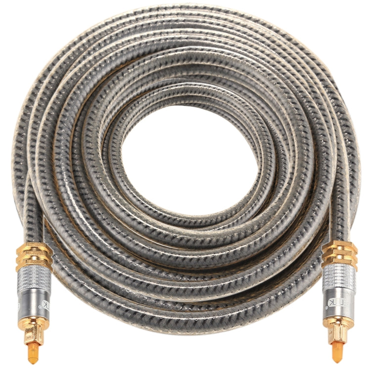 EMK YL-A 10m OD8.0mm cabeza de metal chapada en oro Toslink macho a macho Cable de audio óptico digital, Length: 10m