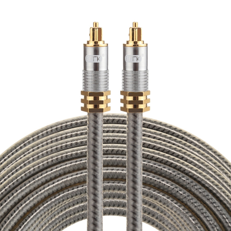 EMK YL-A 15m OD8.0mm Cable de audio óptico digital con cabeza de metal chapado en oro Toslink macho a macho, Length: 15m