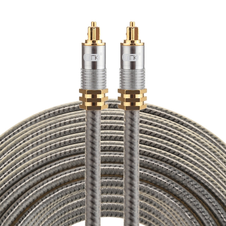EMK YL-A 20m OD8.0mm Cable de audio óptico digital con cabeza de metal chapado en oro Toslink macho a macho, Length: 20m