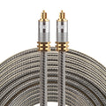 EMK YL-A 20m OD8.0mm Cable de audio óptico digital con cabeza de metal chapado en oro Toslink macho a macho, Length: 20m