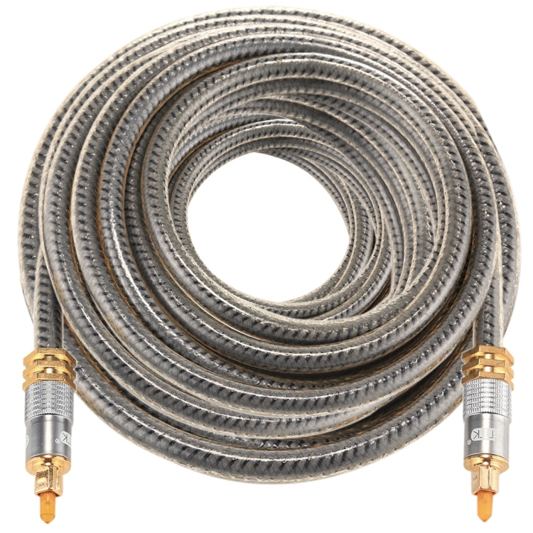 EMK YL-A 20m OD8.0mm Cable de audio óptico digital con cabeza de metal chapado en oro Toslink macho a macho, Length: 20m