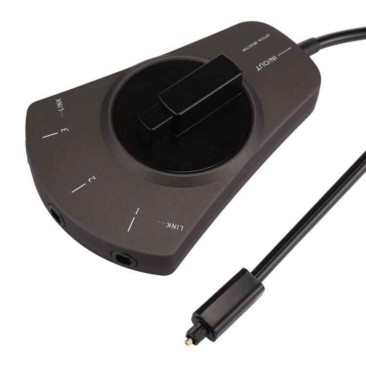Conmutador de audio óptico digital EMK de 3 entradas y 1 salida con selector Toslink para reproductor de MD / DVD / VCR / CD, Black, 3 input 1 output