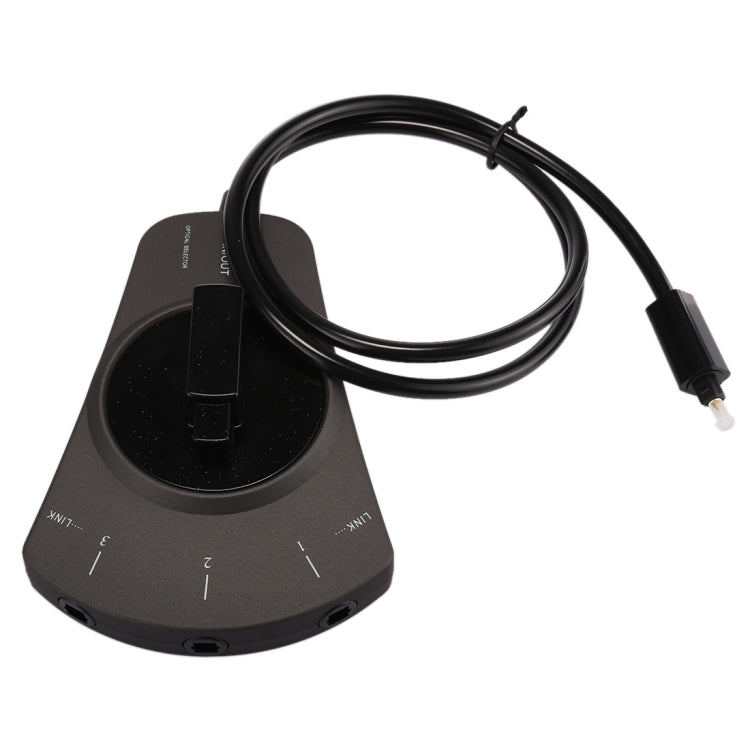 Conmutador de audio óptico digital EMK de 3 entradas y 1 salida con selector Toslink para reproductor de MD / DVD / VCR / CD, Black, 3 input 1 output