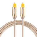 EMK 1m OD4.0mm línea tejida con cabeza de metal chapada en oro Toslink macho a macho Cable de audio óptico digital, Length: 1m