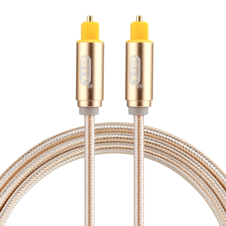 EMK 1m OD4.0mm línea tejida con cabeza de metal chapada en oro Toslink macho a macho Cable de audio óptico digital, Length: 1m