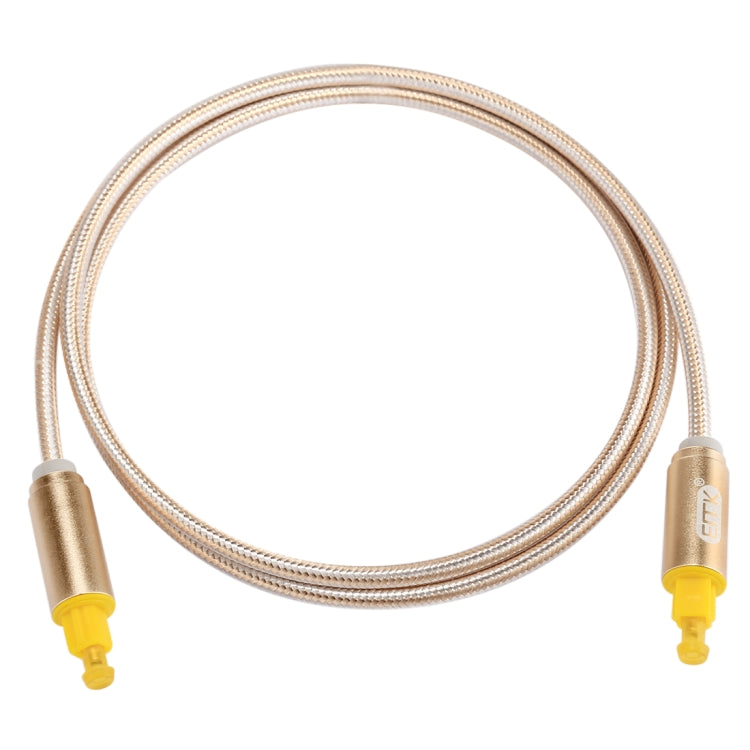 EMK 1m OD4.0mm línea tejida con cabeza de metal chapada en oro Toslink macho a macho Cable de audio óptico digital, Length: 1m
