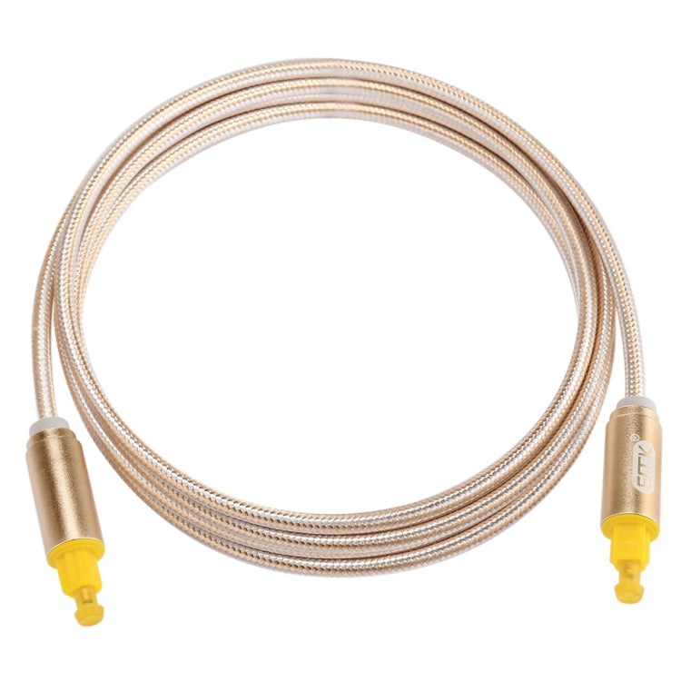 EMK 1,5 m OD4.0mm línea tejida con cabeza de Metal chapada en oro Toslink macho a macho Cable de Audio óptico Digital, Length: 1.5m