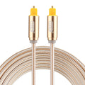 EMK 2m OD4.0mm línea tejida con cabeza de metal chapada en oro Toslink macho a macho Cable de audio óptico digital, Length: 2m