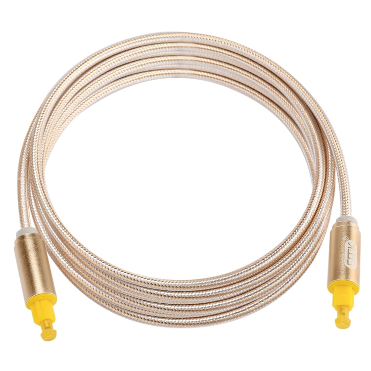 EMK 2m OD4.0mm línea tejida con cabeza de metal chapada en oro Toslink macho a macho Cable de audio óptico digital, Length: 2m