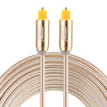 EMK 3m OD4.0mm línea tejida con cabeza de metal chapada en oro Toslink macho a macho Cable de audio óptico digital, Length: 3m
