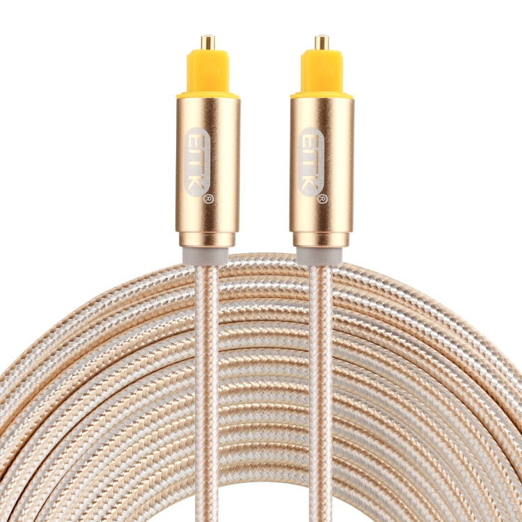 EMK 5m OD4.0mm línea tejida con cabeza de metal chapada en oro Toslink macho a macho Cable de audio óptico digital, Length: 5m