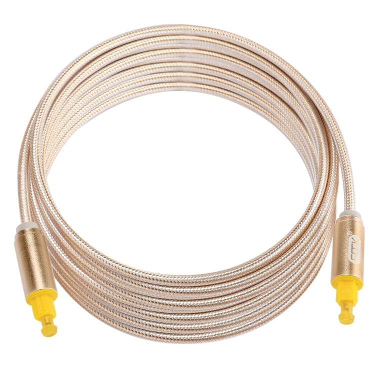 EMK 5m OD4.0mm línea tejida con cabeza de metal chapada en oro Toslink macho a macho Cable de audio óptico digital, Length: 5m