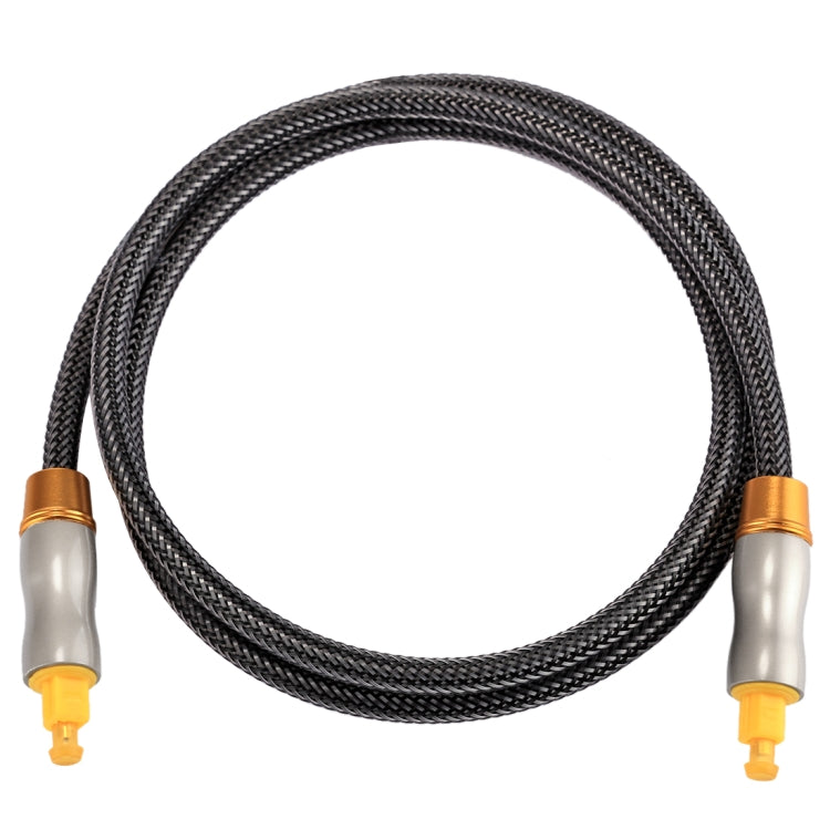 Cable de audio óptico digital Toslink macho a macho con cabeza de metal chapada en oro de 1m OD6.0mm, Length: 1m