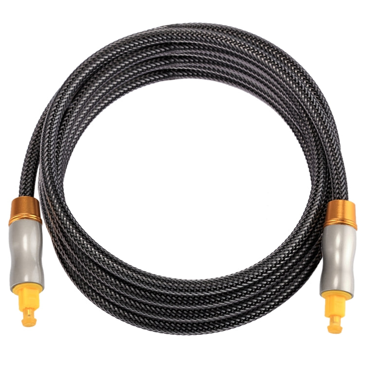 Cable de audio óptico digital Toslink macho a macho con cabeza de metal chapada en oro de 2m OD6.0mm, Length: 2m