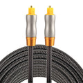 Cable de audio óptico digital Toslink macho a macho con cabeza de metal chapada en oro de 3m OD6.0mm, Length: 3m