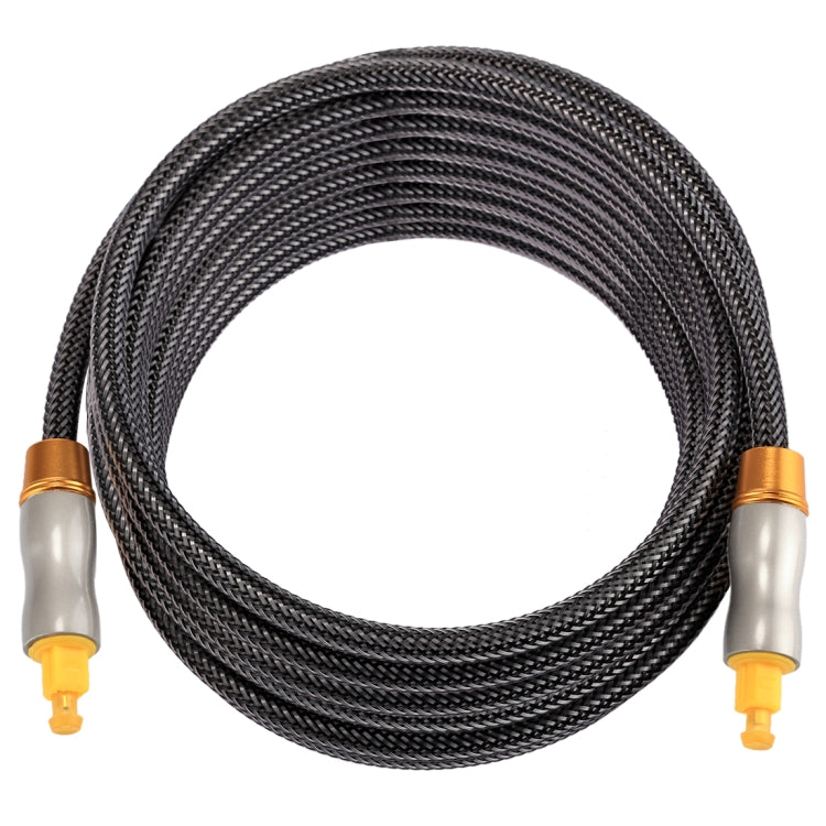 Cable de audio óptico digital Toslink macho a macho con cabeza de metal chapada en oro de 5 m OD6.0 mm, Length: 5m