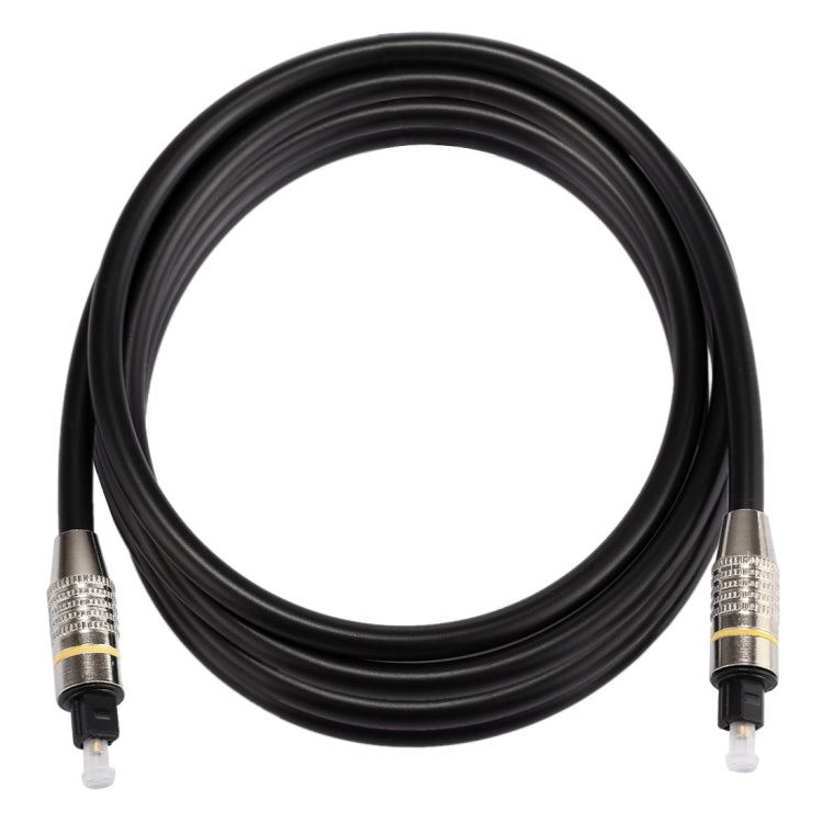 Cable de audio óptico digital macho a macho Toslink con cabeza de metal niquelado de 2 m OD6.0 mm, Length: 2m