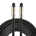 Cable de audio óptico digital macho a macho Toslink con cabeza de metal niquelado de 5 m OD6.0 mm, Length: 5m