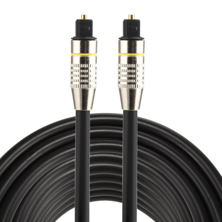 Cable de audio óptico digital macho a macho Toslink con cabeza de metal niquelado de 8 m OD6.0 mm, Length: 8m