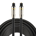 Cable de audio óptico digital macho a macho Toslink con cabeza de metal niquelado de 8 m OD6.0 mm, Length: 8m