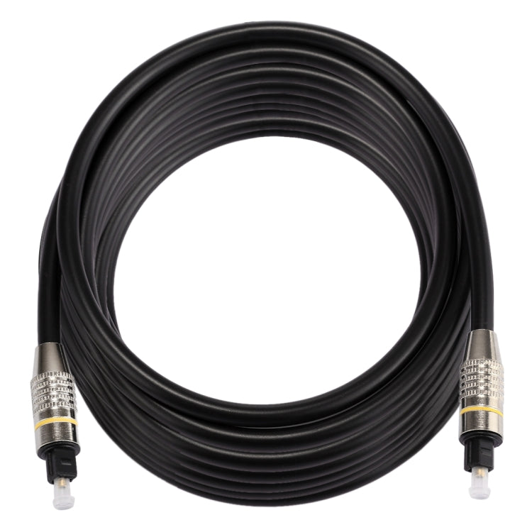 Cable de audio óptico digital macho a macho Toslink con cabeza de metal niquelado de 8 m OD6.0 mm, Length: 8m