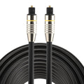 Cable de audio óptico digital Toslink macho a macho con cabeza de metal niquelado OD6.0mm de 10 m, Length: 10m