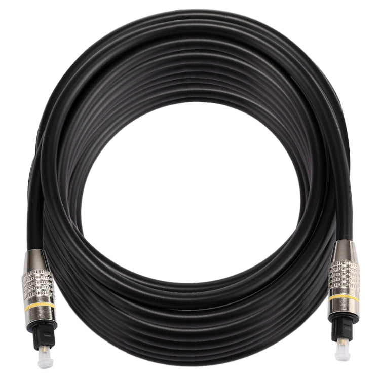Cable de audio óptico digital Toslink macho a macho con cabeza de metal niquelado OD6.0mm de 10 m, Length: 10m