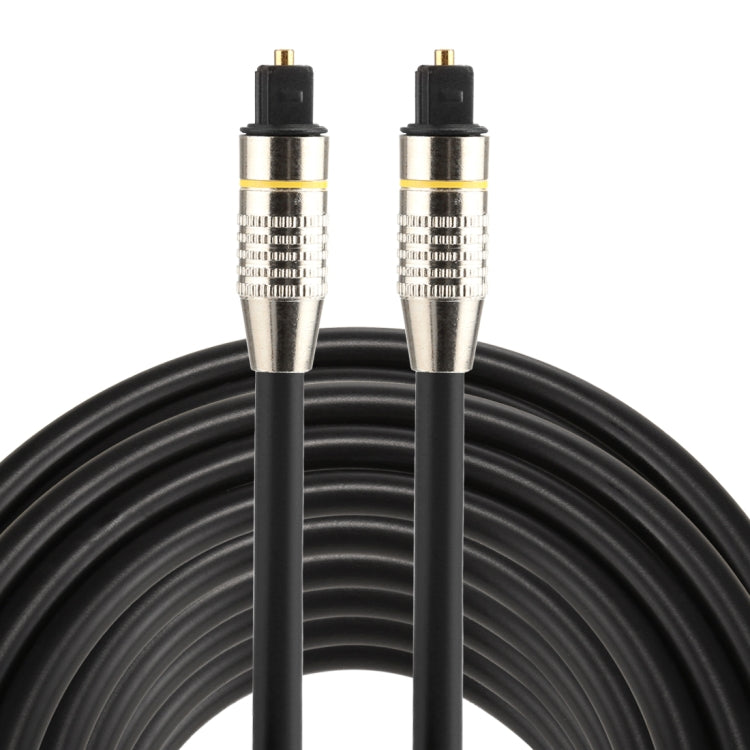 Cable de audio óptico digital Toslink macho a macho con cabeza de metal niquelado OD6.0mm de 15 m, Length: 15m