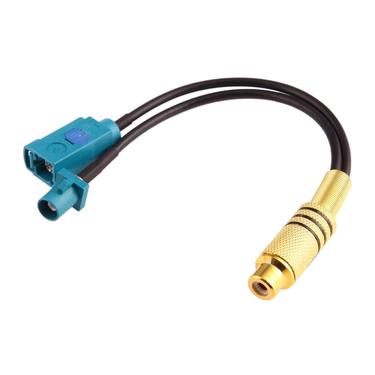 Cable RCA hembra de 15 cm a FAKRA macho + FAKRA tipo Z hembra RG174 con resorte, FAKRA Male+FAKRA Z Female RG174