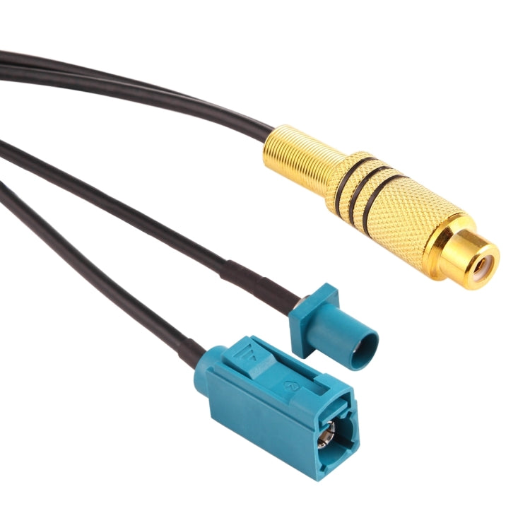 Cable RCA hembra de 15 cm a FAKRA macho + FAKRA tipo Z hembra RG174 con resorte, FAKRA Male+FAKRA Z Female RG174