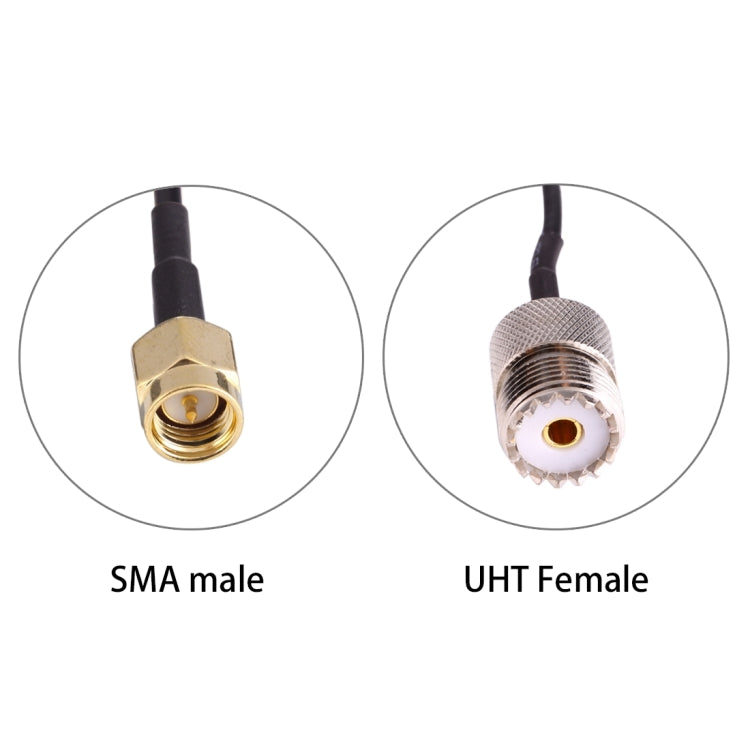 Cable adaptador RG174 UHF hembra a SMA macho de 15 cm, UHF Female to SMA Male