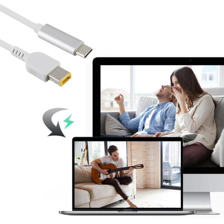Cable de carga de alimentación para computadora portátil USB-C / Type-C a Big Square macho para Lenovo, longitud del cable: aproximadamente 1,5 m