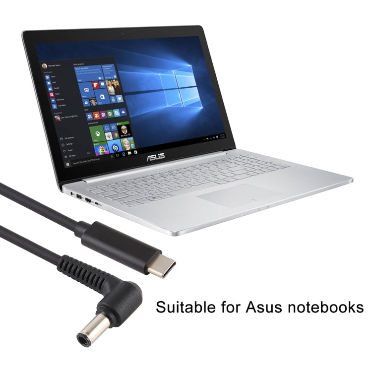 Cable de carga de alimentación para computadora portátil USB-C / Type-C a 6,0 x 0,6 mm para Asus, longitud del cable: aproximadamente 1,5 m