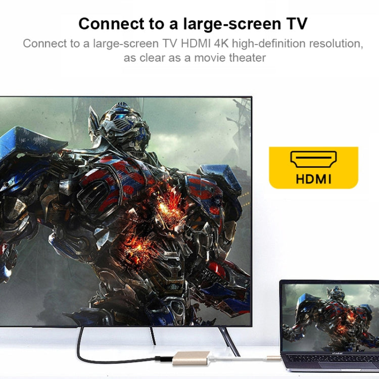 V125 UCB-C / Type-C Macho a PD + HDMI + USB 3.0 Hembra Convertidor 3 en 1, 3 in 1