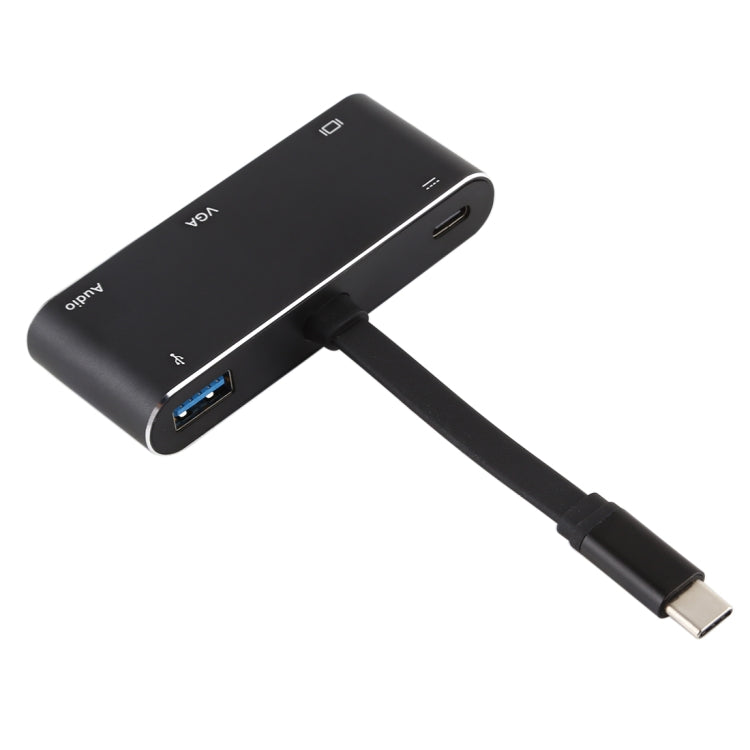 V126 UCB-C / Type-C Macho a PD + HDMI + VGA + Audio + USB 3.0 Hembra Convertidor 5 en 1, 5 in 1