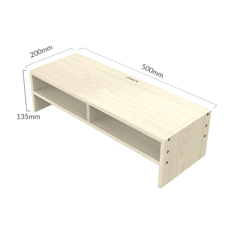 ORICO MSR-04-WD-BP Soporte para monitor de computadora de veta de madera de 2 capas con partición, tamaño: 50 x 20 x 13,5 cm, 2-layer with Partition, Size: 50 x 20 x 13.5cm