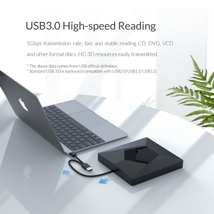 ORICO DVD-XD007 Interfaz USB 3.0 portátil CD externo Unidad óptica DVD Grabadora de CD/DVD-RW